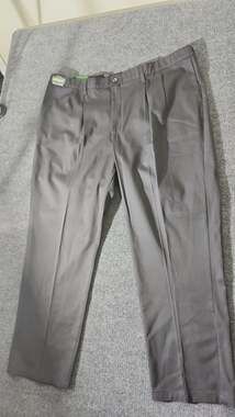 Lee Custom Fit Relaxed Fit Pleated Front Pants 46x32 Charcoal